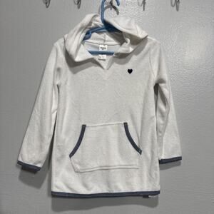 OshKosh Toddler Girls 3T Hooded Swim Cover Up White Terry Cloth Summer Pool